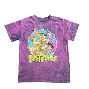 Flinstones Tye Dye purple tshirt size S